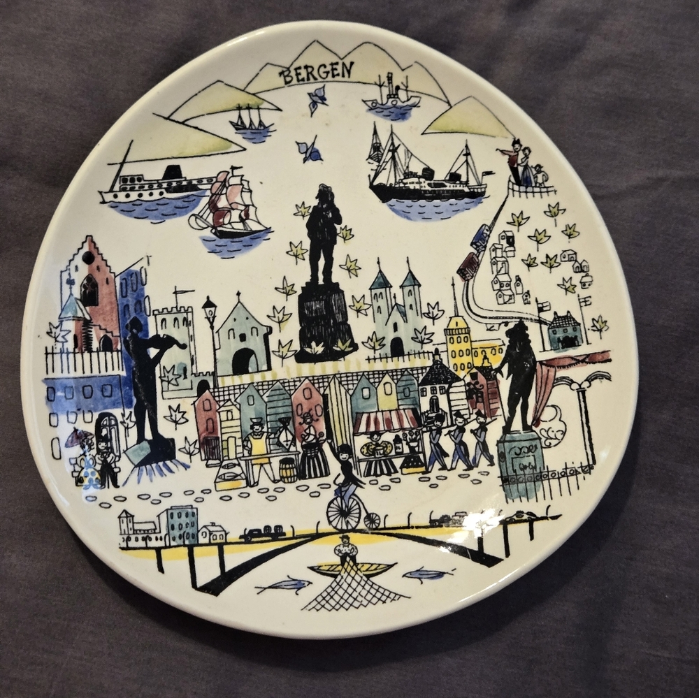 Bergen Scenic Decorative Plate - Multicolor
